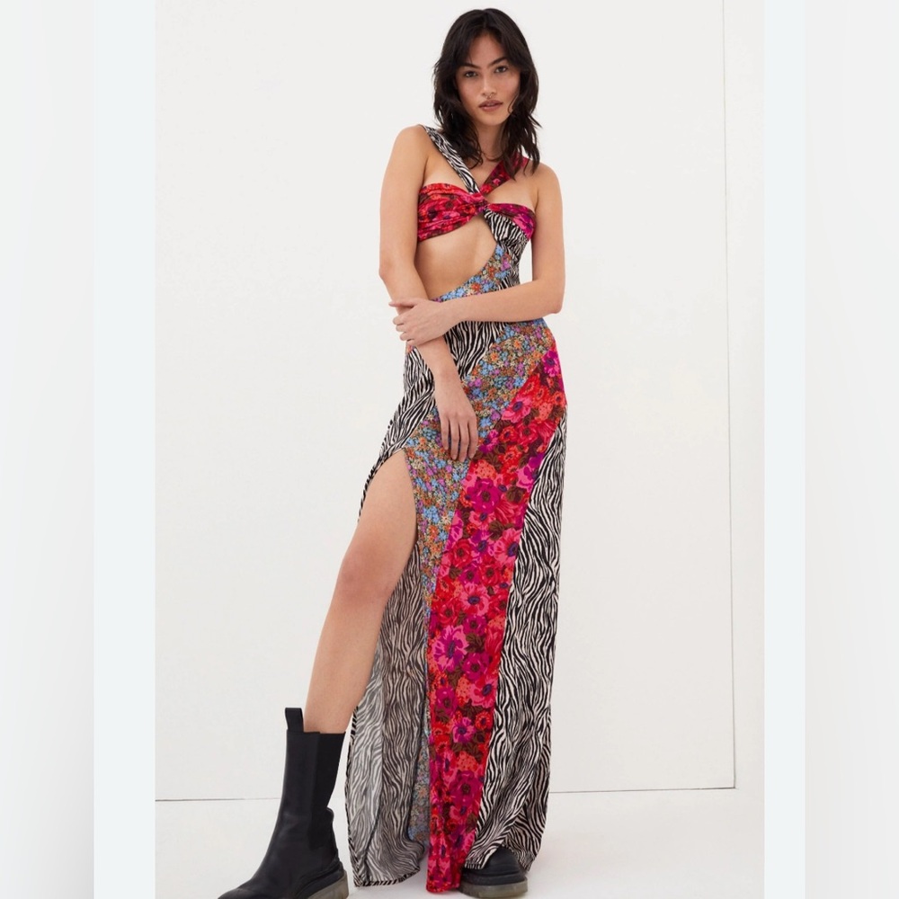 For love & lemons maxi colorful dress